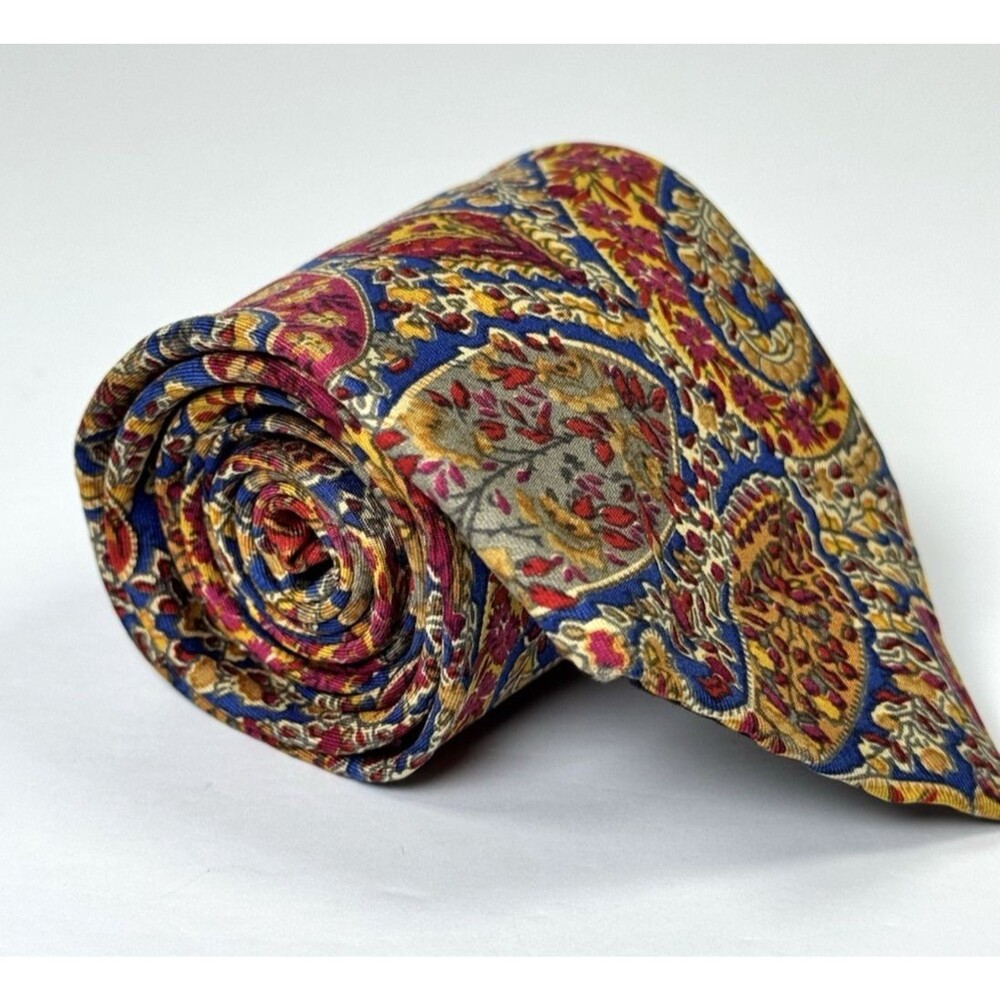 Vintage‎ Etro Silk Tie Paisley Baroque Multicolor Milano Italy Print Made in USA